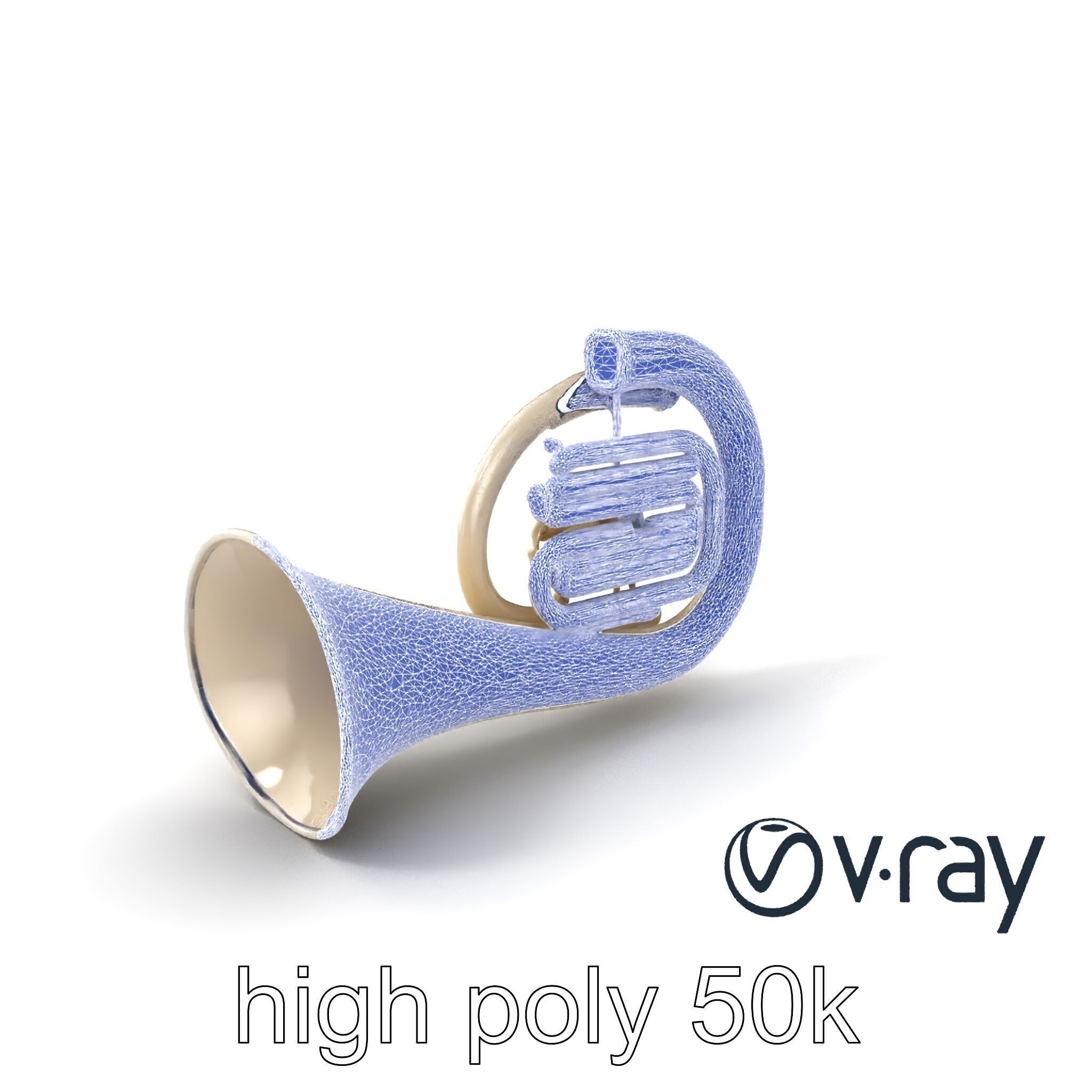 Pearl-white Tuba Model Pack with Conical Tubing Low-poly 3D model_10