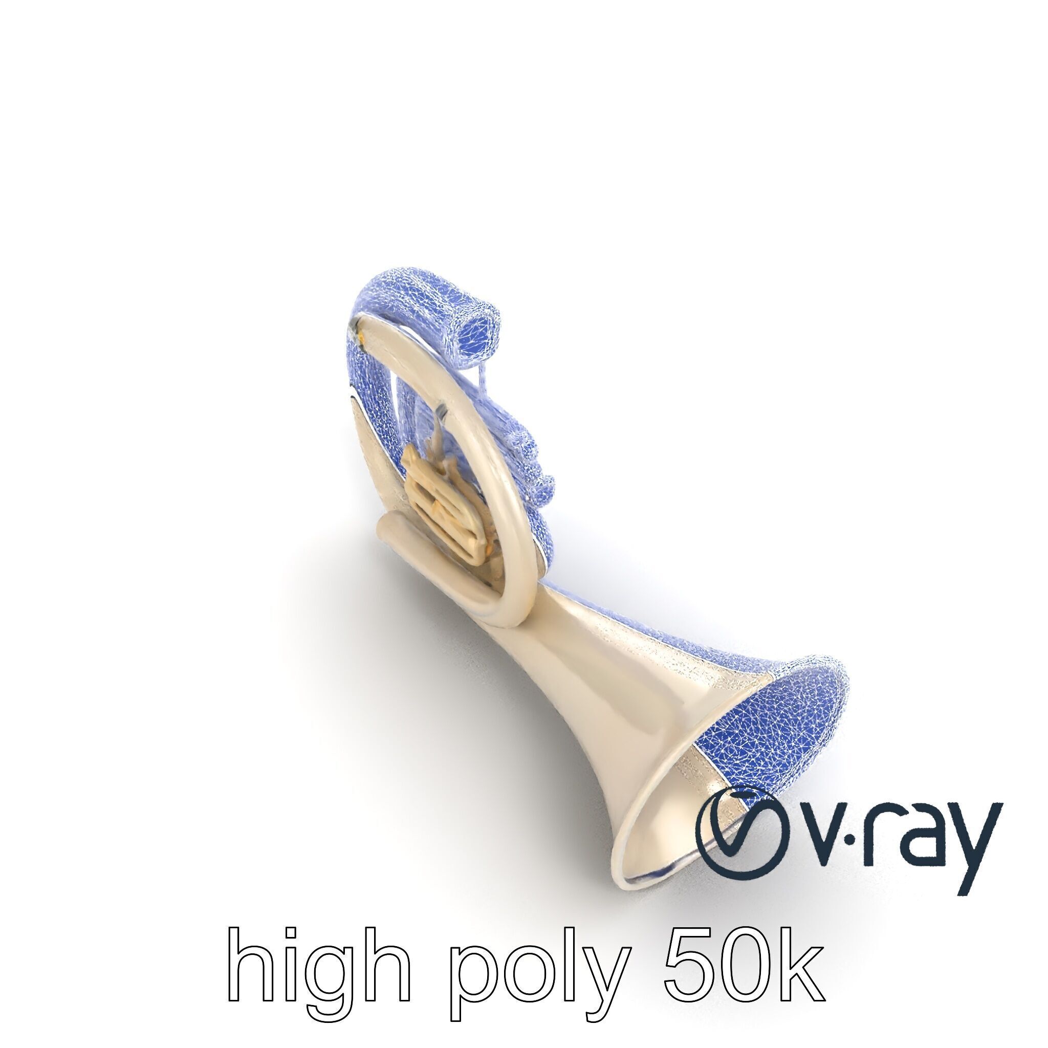 Pearl-white Tuba Model Pack with Conical Tubing Low-poly 3D model_20