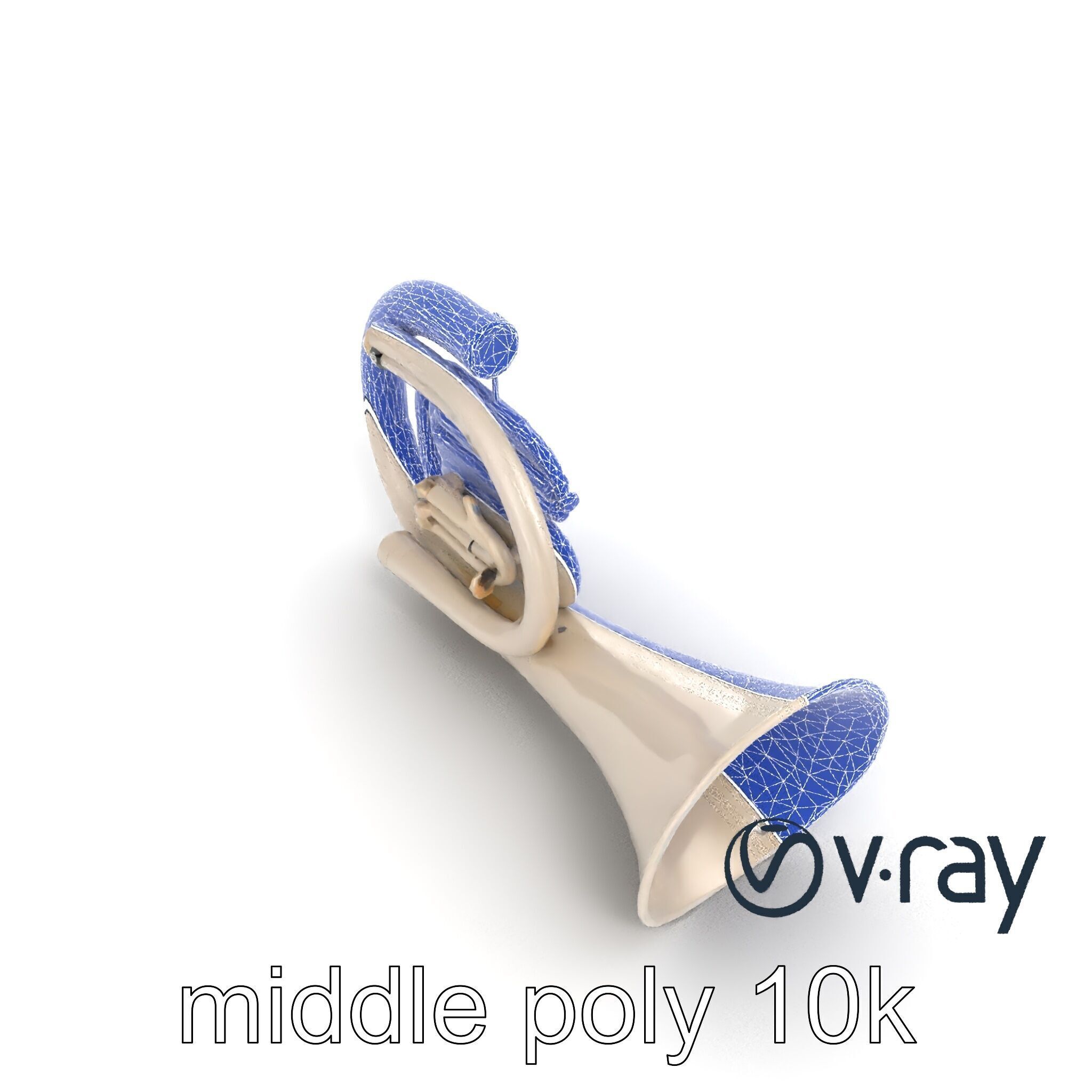 Pearl-white Tuba Model Pack with Conical Tubing Low-poly 3D model_13