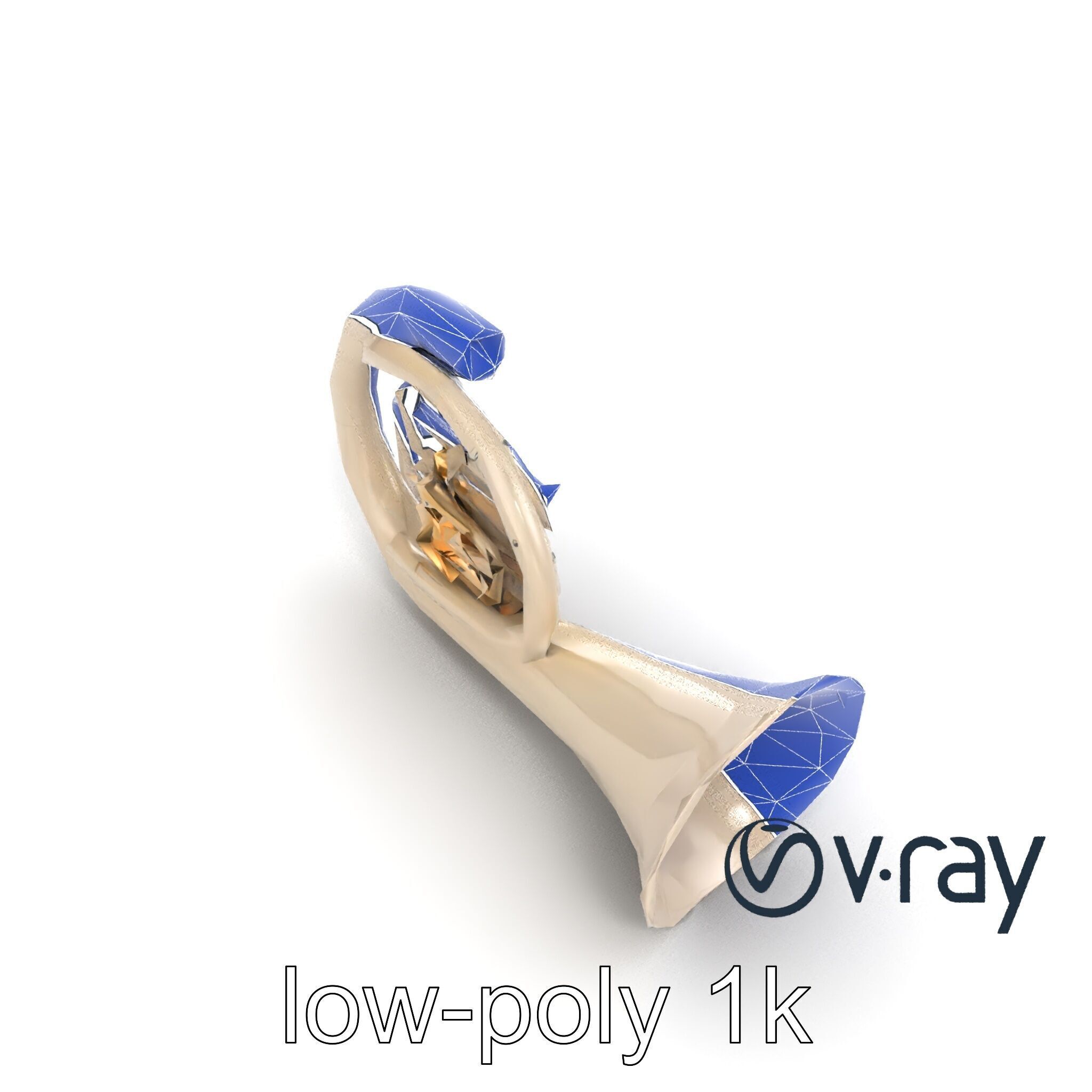 Pearl-white Tuba Model Pack with Conical Tubing Low-poly 3D model_28