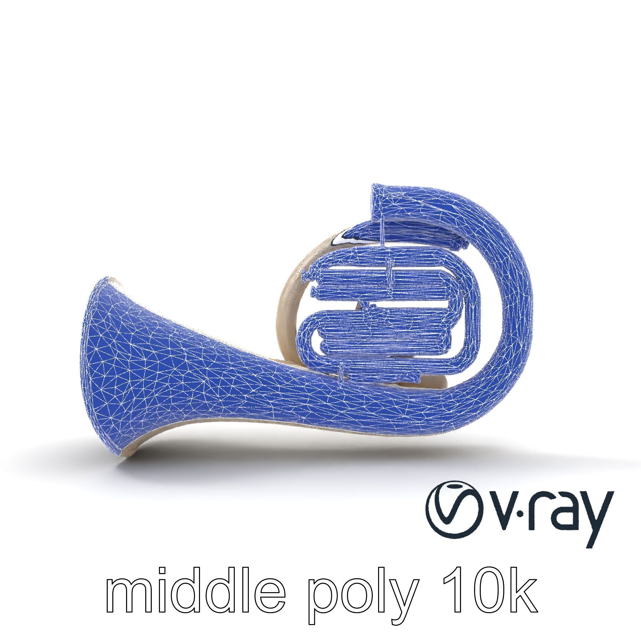 Pearl-white Tuba Model Pack with Conical Tubing Low-poly 3D model_32