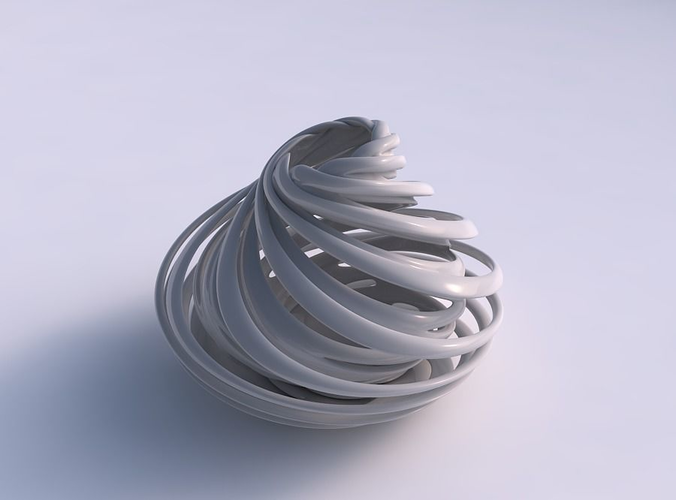 Vase double twisted small with collapsed top streched top corner