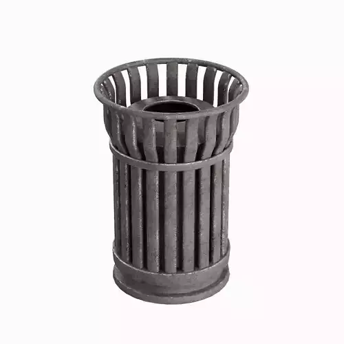 Steel Trash Can B 06 3D model