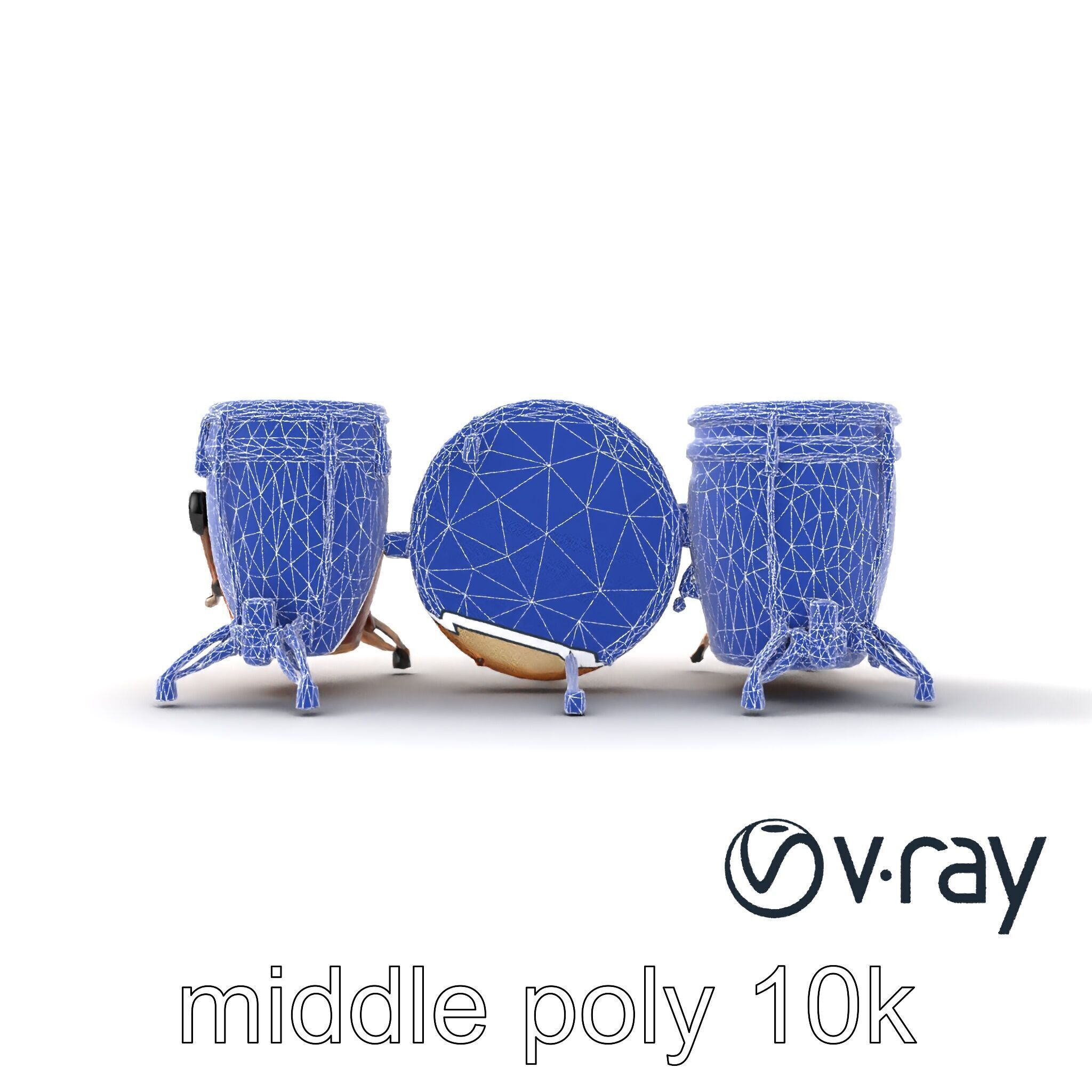 Timpani Drums with Copper Bowls Model Pack Low-poly 3D model_31