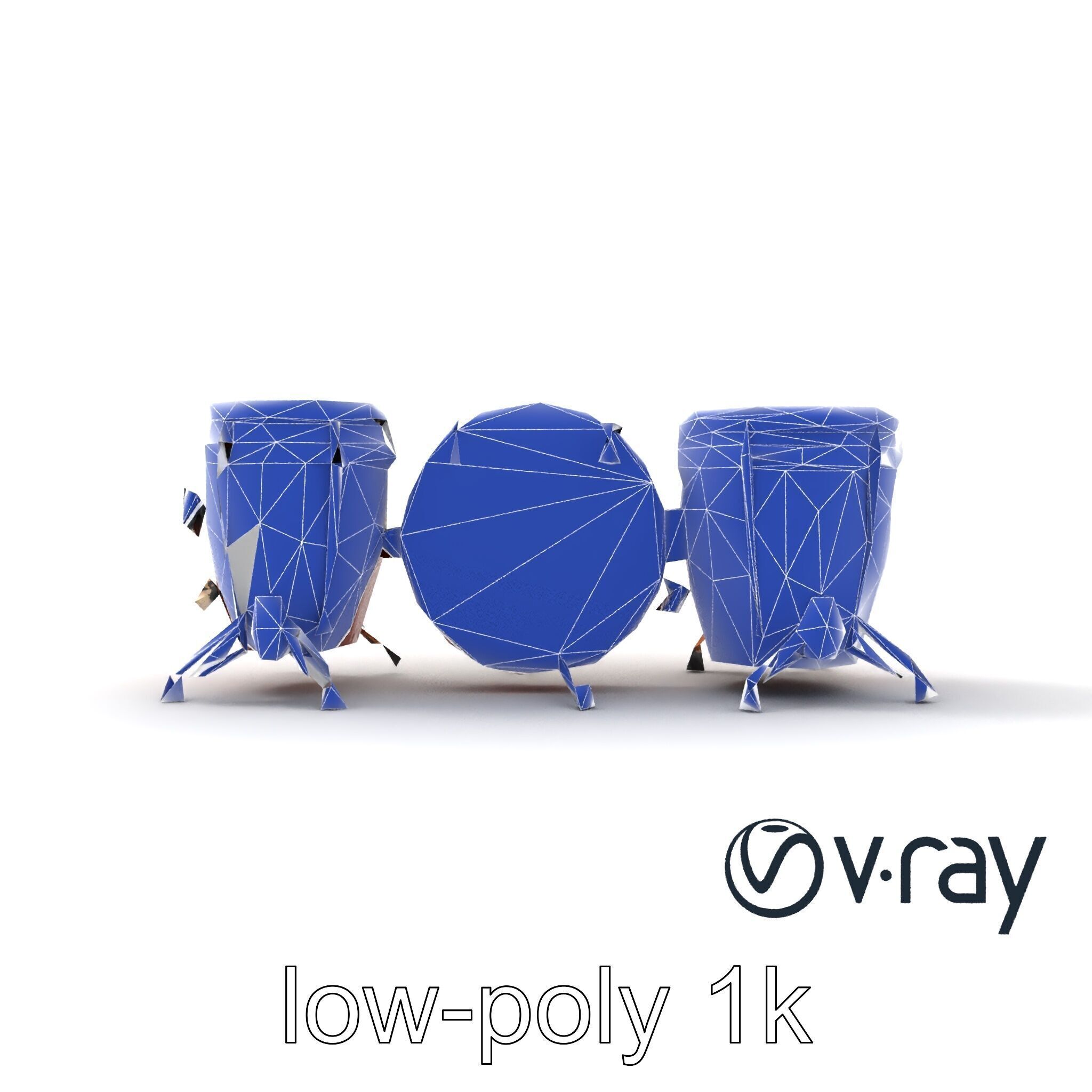 Timpani Drums with Copper Bowls Model Pack Low-poly 3D model_29