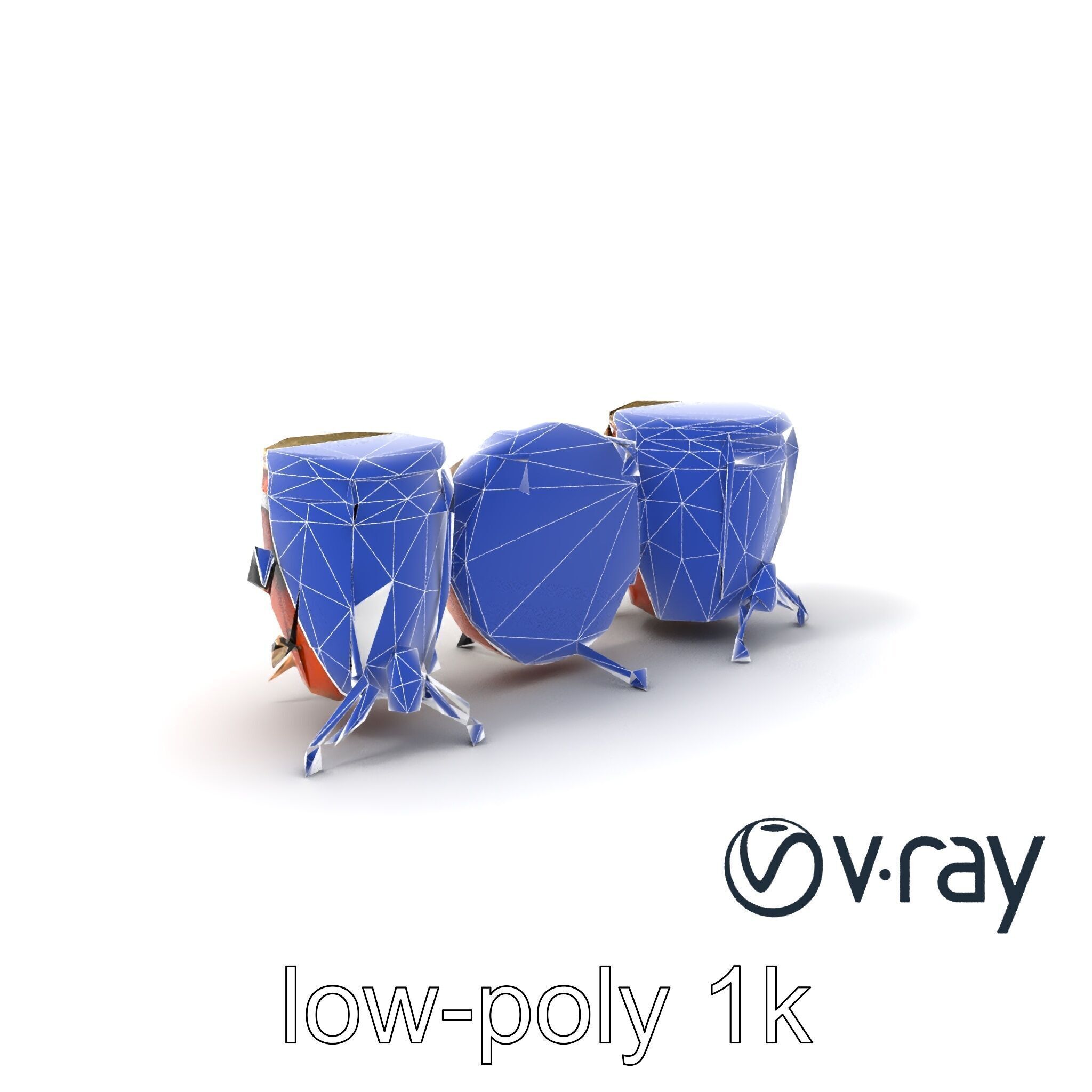 Timpani Drums with Copper Bowls Model Pack Low-poly 3D model_30