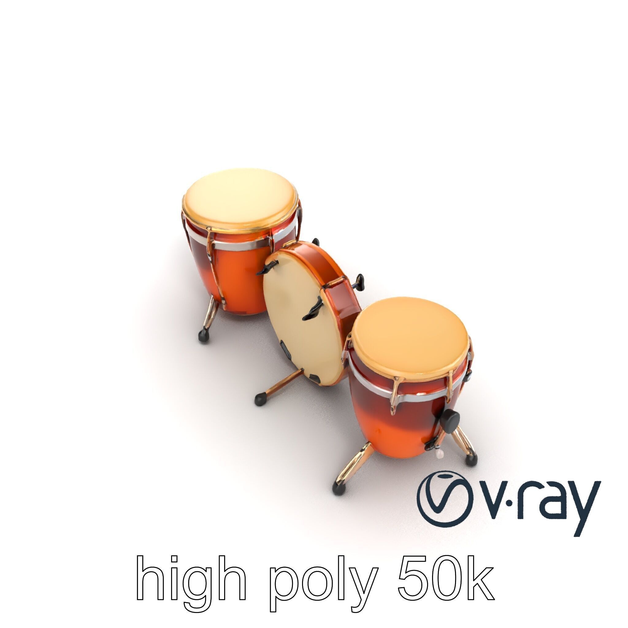 Timpani Drums with Copper Bowls Model Pack Low-poly 3D model_21