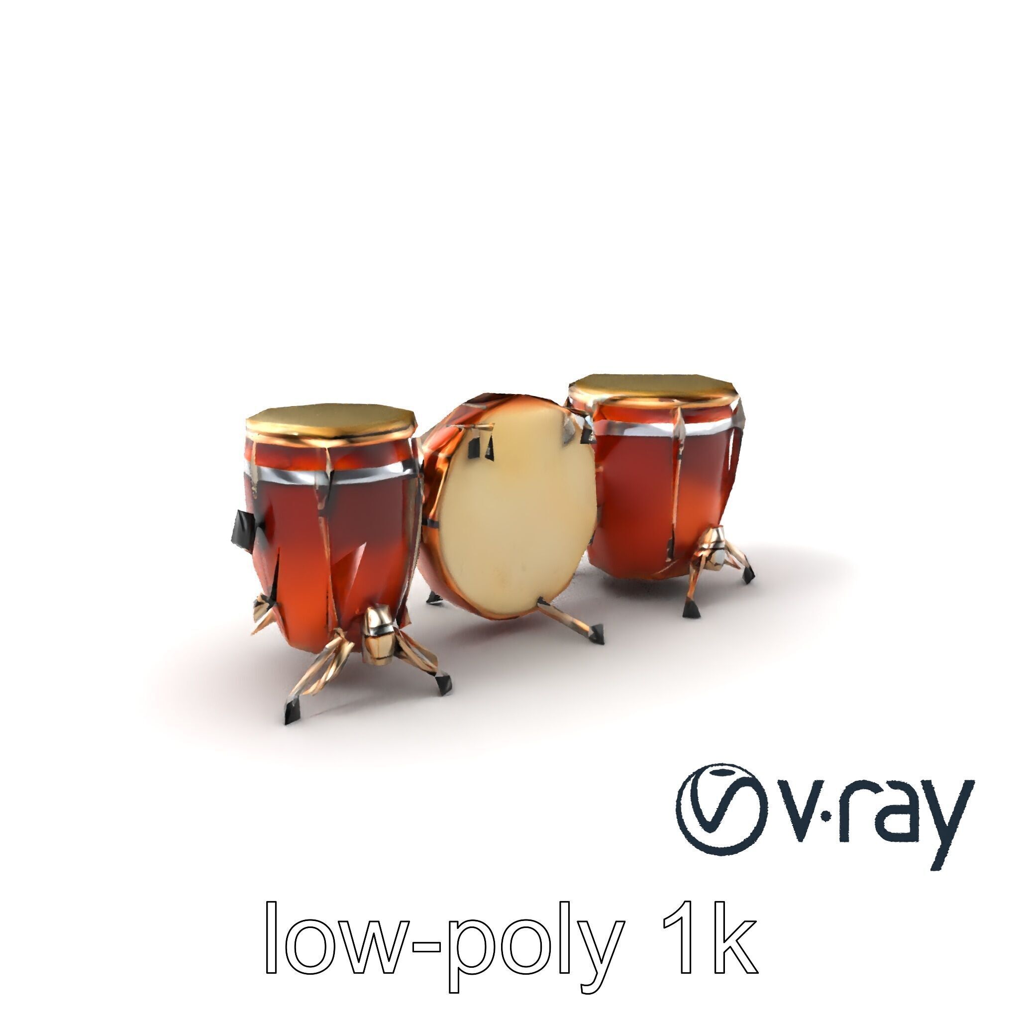 Timpani Drums with Copper Bowls Model Pack Low-poly 3D model_3