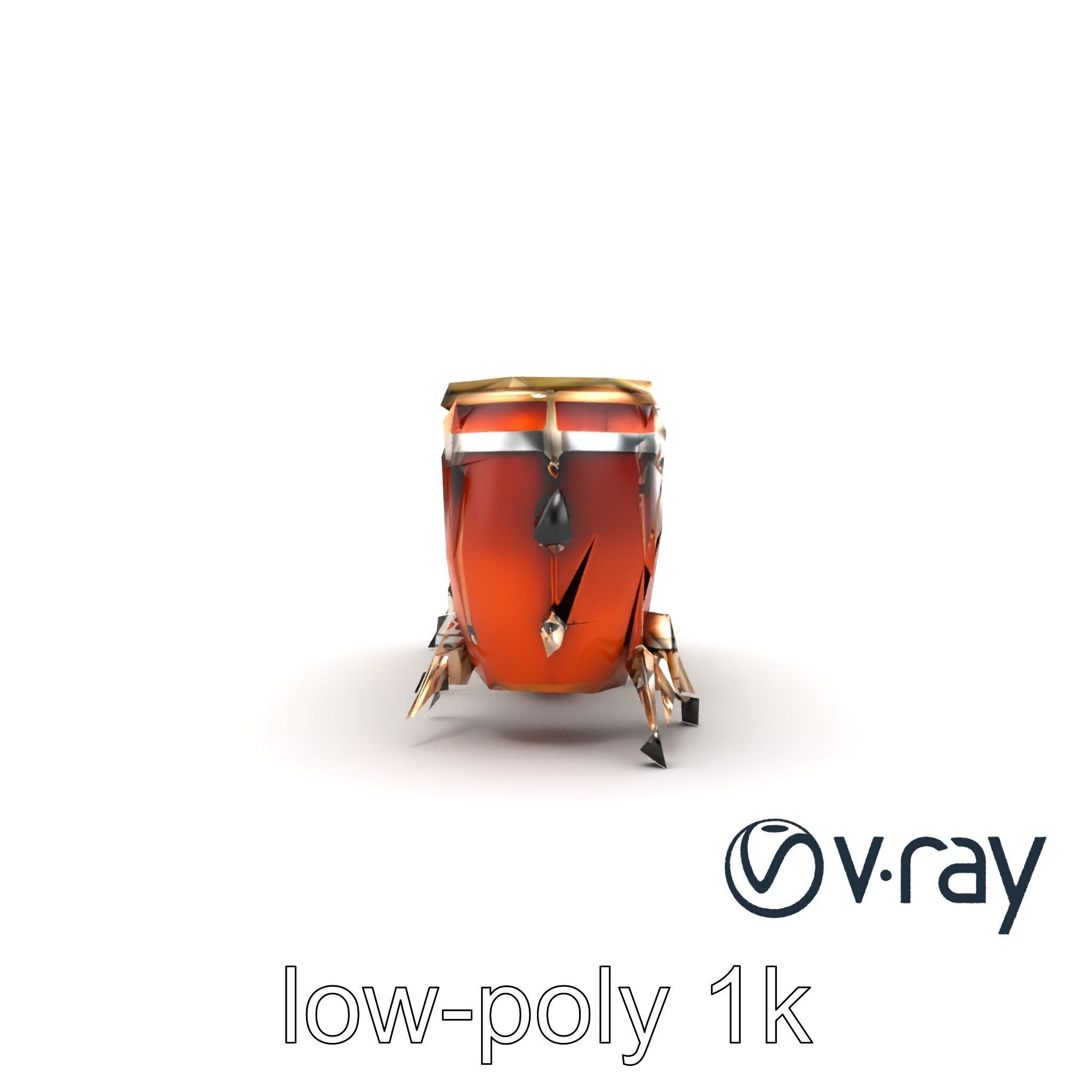 Timpani Drums with Copper Bowls Model Pack Low-poly 3D model_17