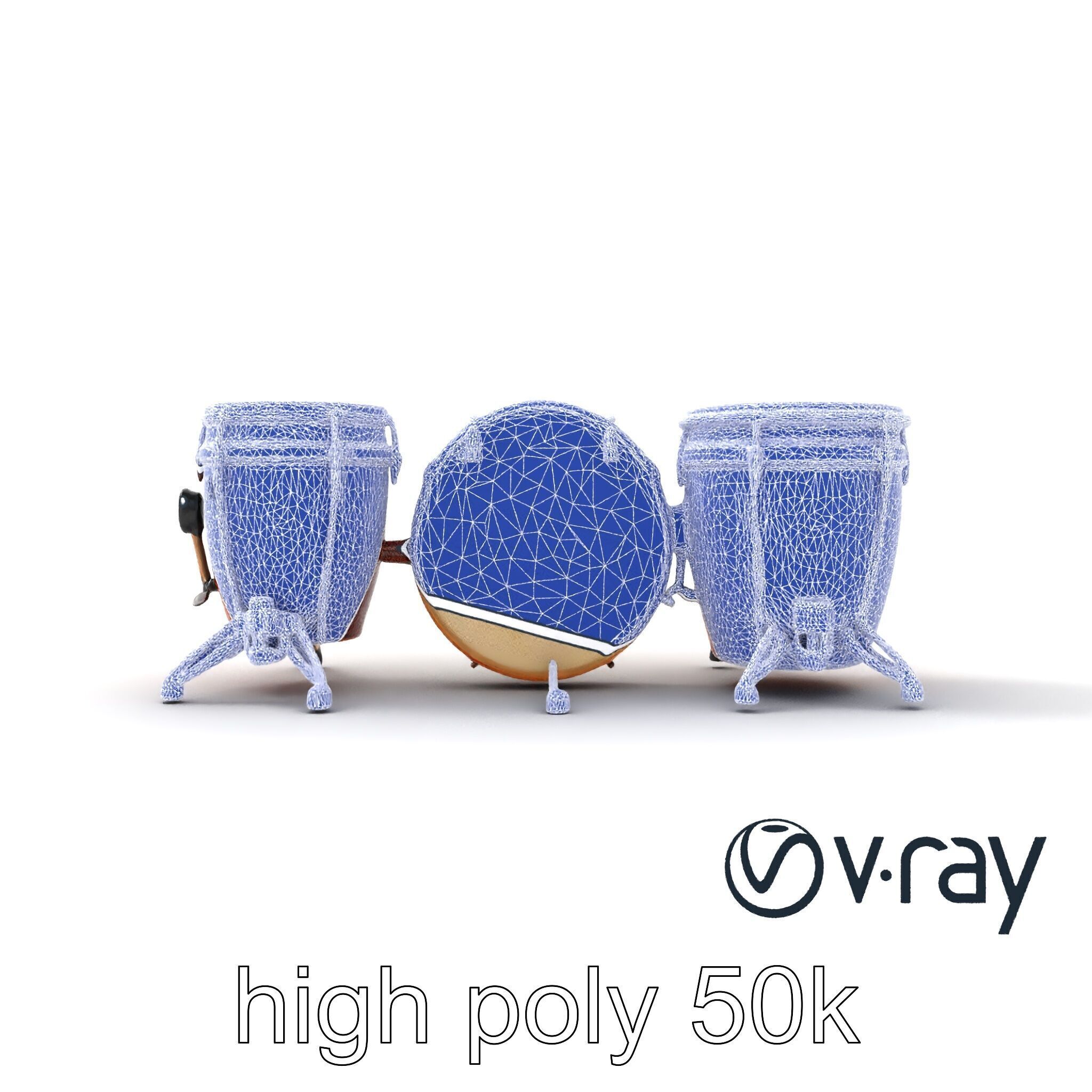 Timpani Drums with Copper Bowls Model Pack Low-poly 3D model_32