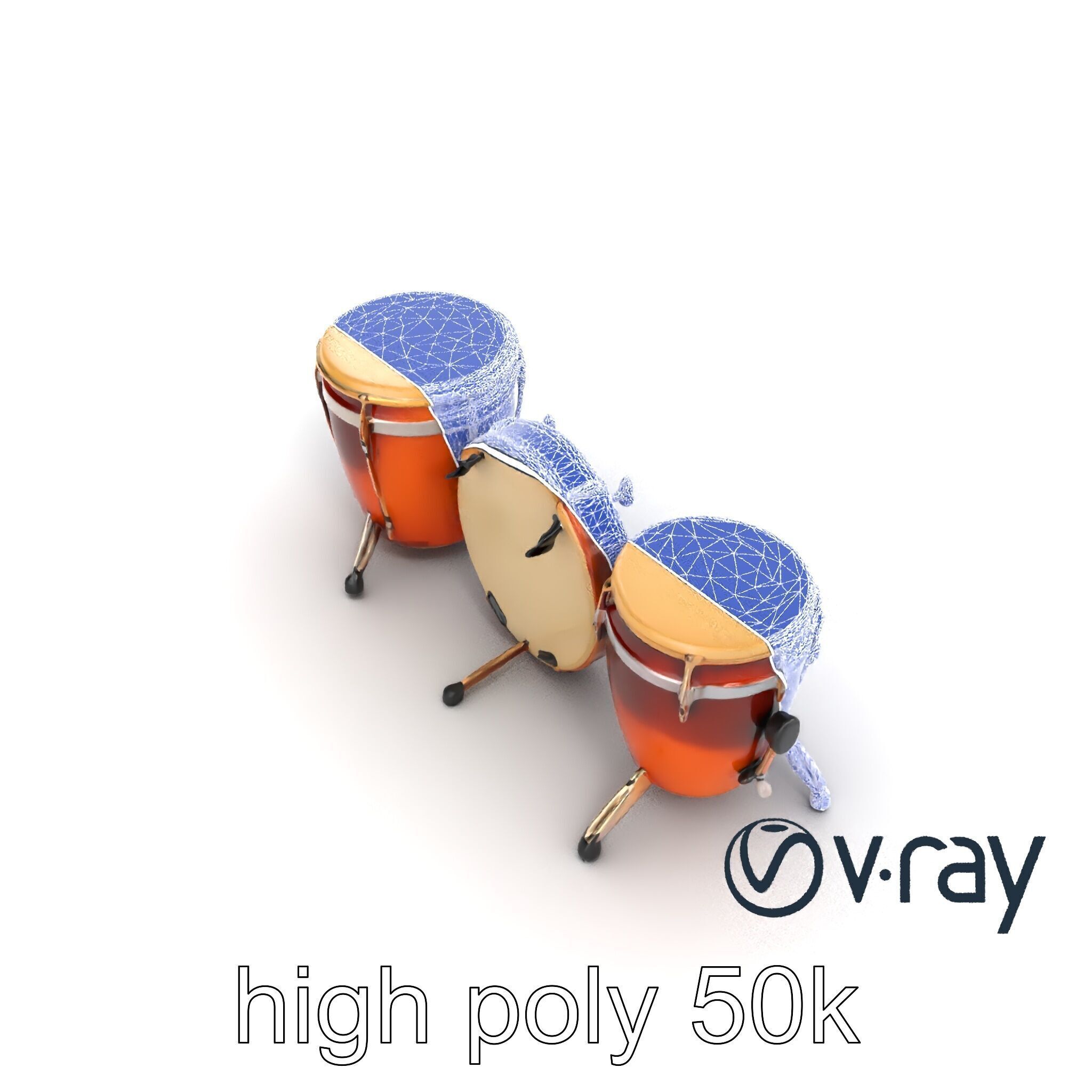 Timpani Drums with Copper Bowls Model Pack Low-poly 3D model_22