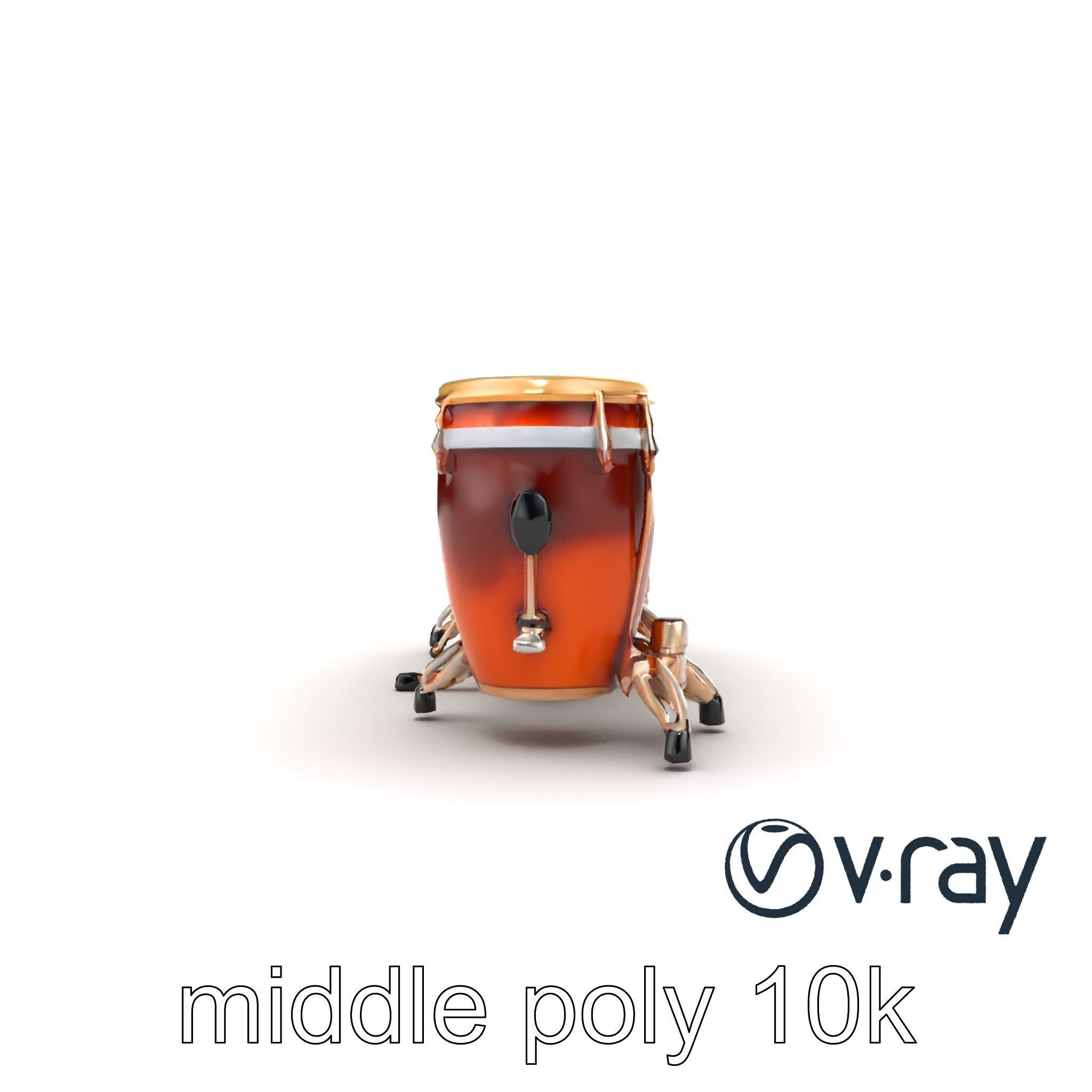 Timpani Drums with Copper Bowls Model Pack Low-poly 3D model_16