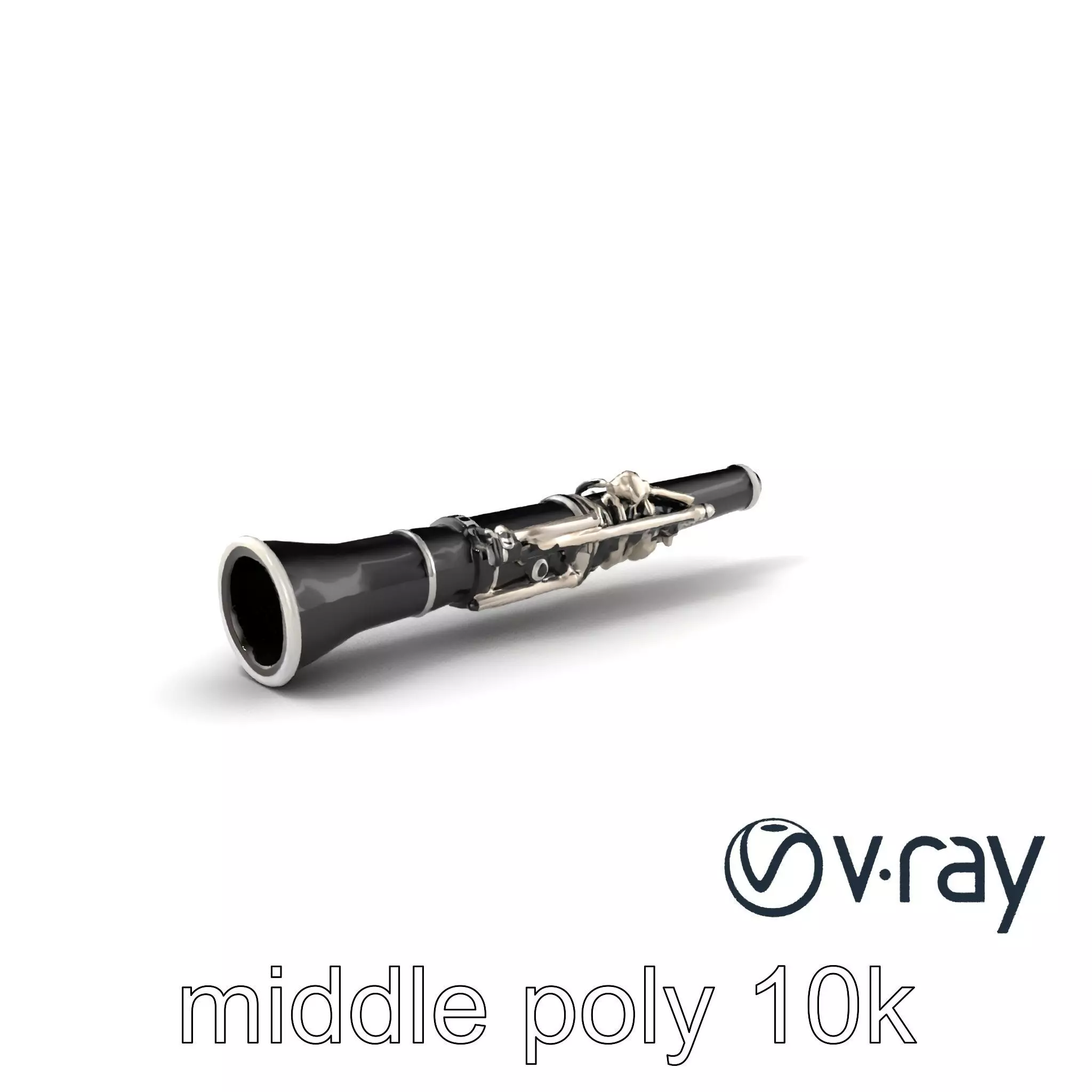 Ebony Clarinet Nickel-Plated Keys model pack Low-poly 3D model