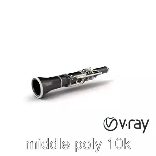 Ebony Clarinet Nickel-Plated Keys model pack
