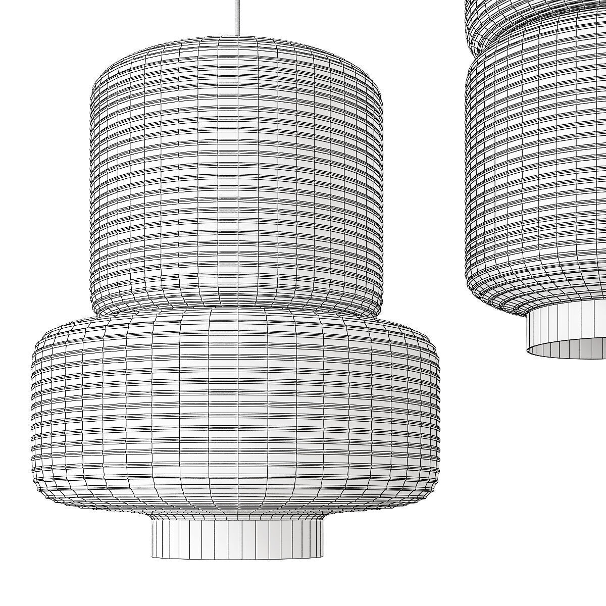 William Rice Paper Lamps 3D model_2