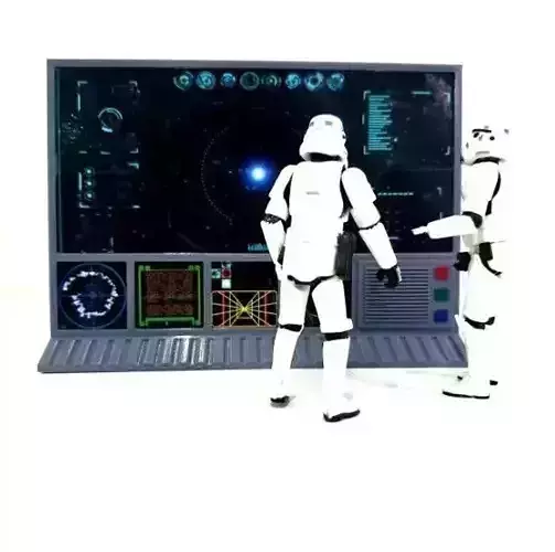 CUSTOM WALL COMPUTER SCREEN for STAR WARS and Other DIORAMA 3D print model