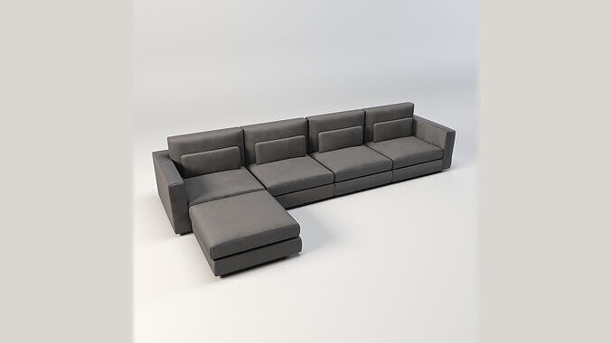 Modern Modular Sectional Sofa Low-poly 3D model