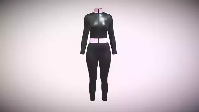 Ladies Swimming Tracksuit In Low Poly