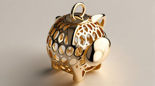 Piggy Pendant Jewelry Gold 3D print model_5