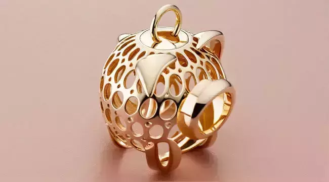 Piggy Pendant Jewelry Gold 3D print model
