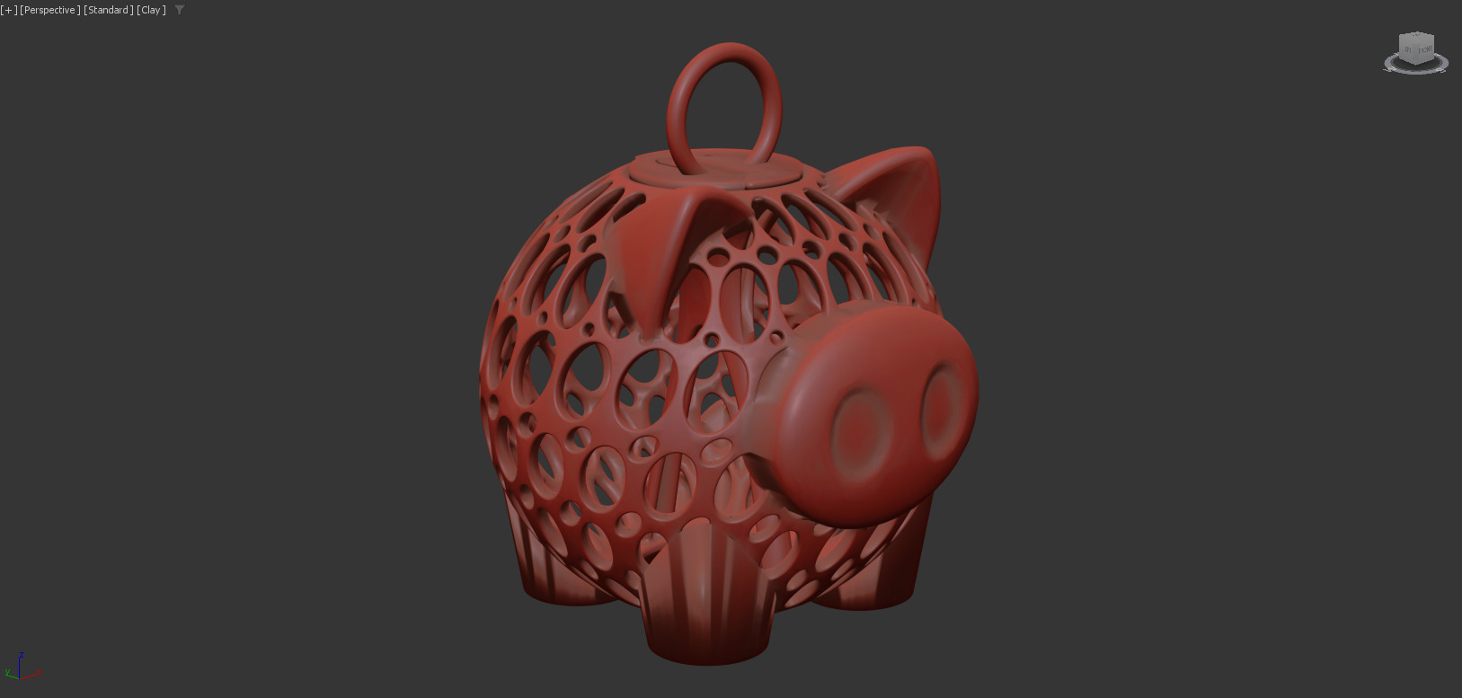 Piggy Pendant Jewelry Gold 3D print model_8