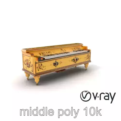 Antique Harpsichord Cream Floral Motifs Model Pack