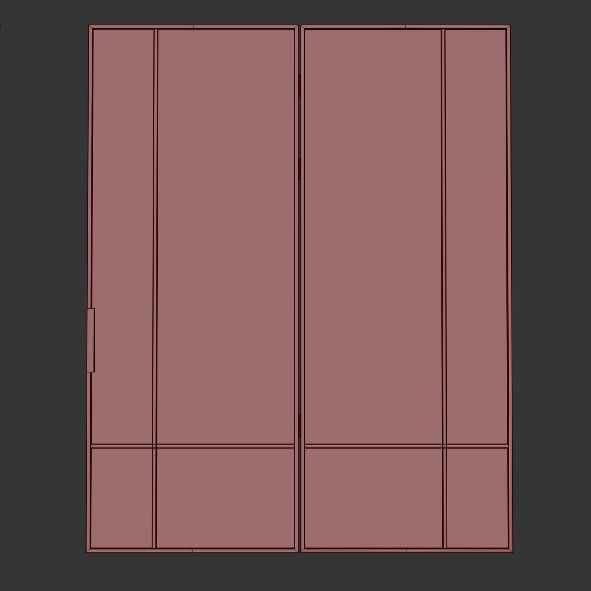 Swing Glass Doors 02 3D model_9