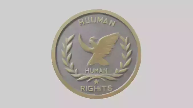 Human Rights Medal model Low-poly 3D model