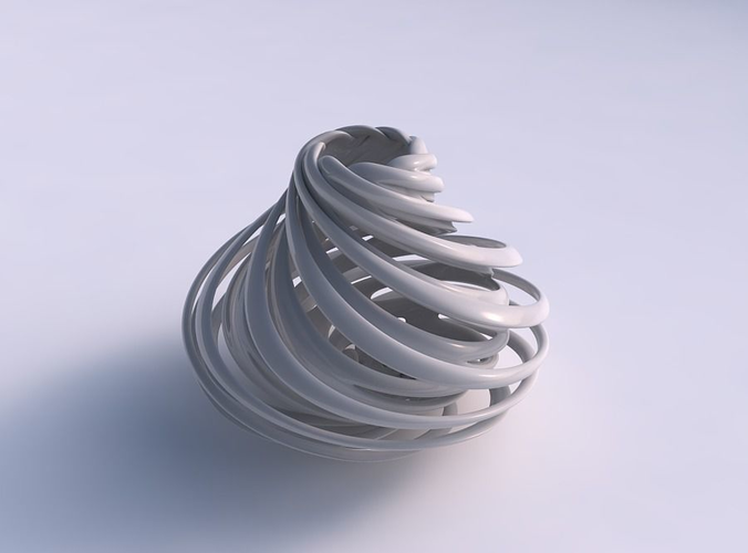 Vase double twisted small with collapsed top wide middle