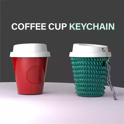 Coffee Cup Keychain - 3D Pill Boxes