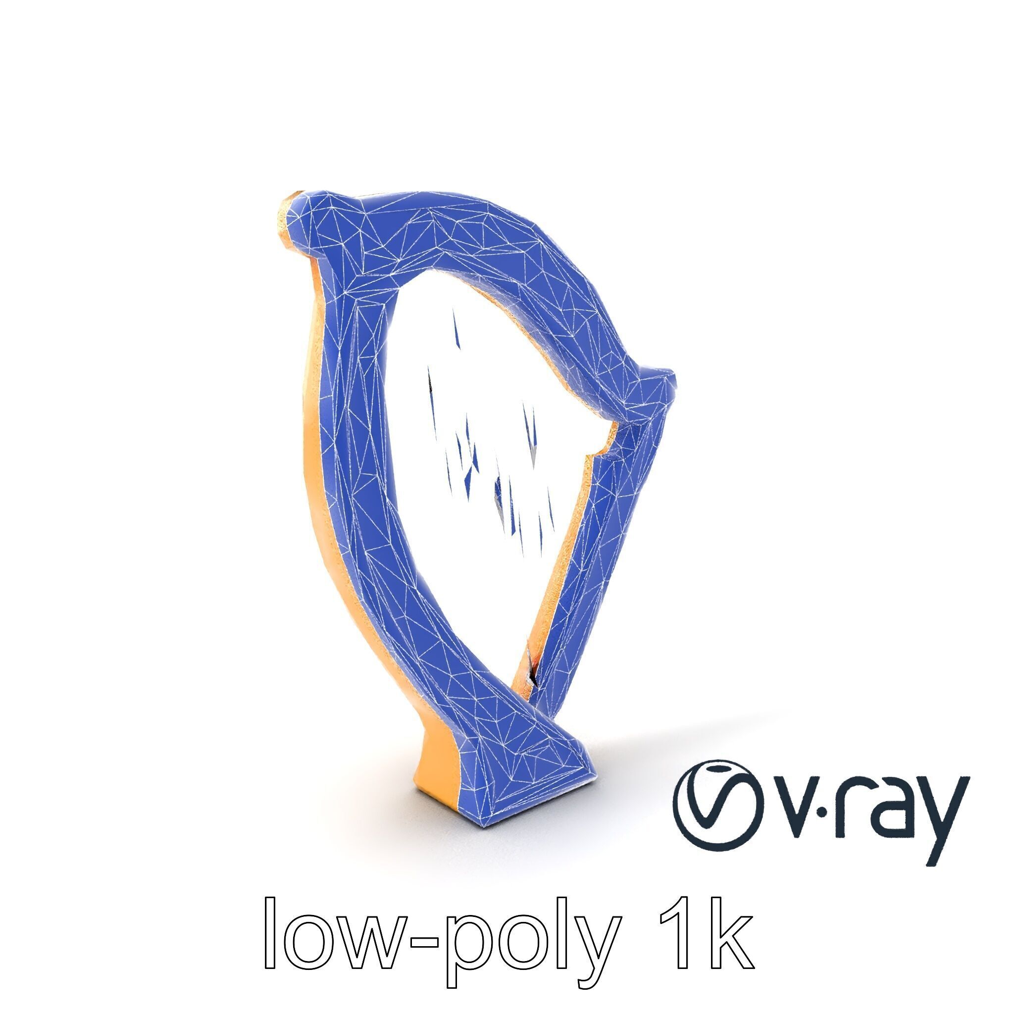 Golden Celtic Knot Harp 3D model pack Low-poly 3D model_23