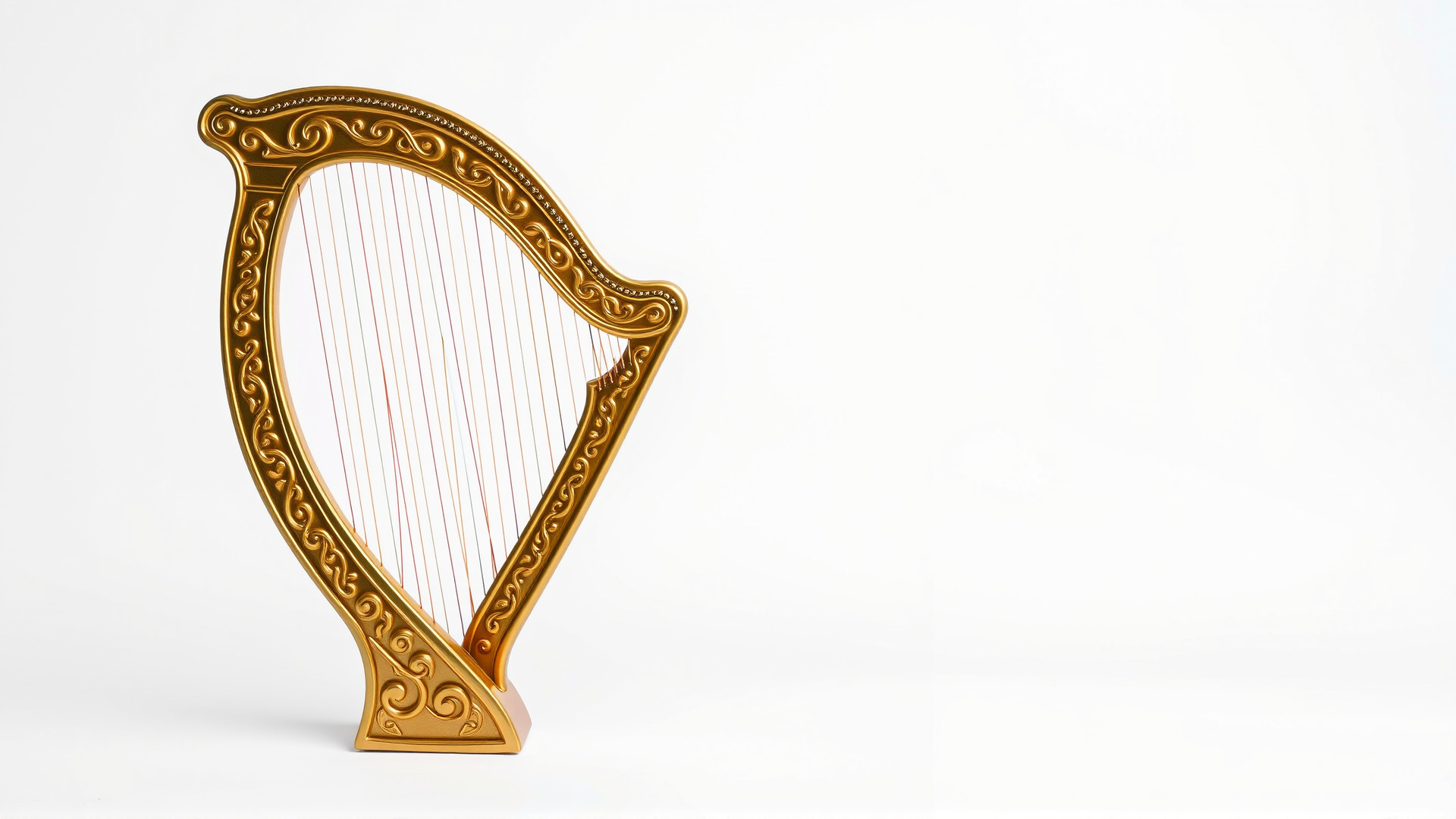 Golden Celtic Knot Harp 3D model pack Low-poly 3D model_4