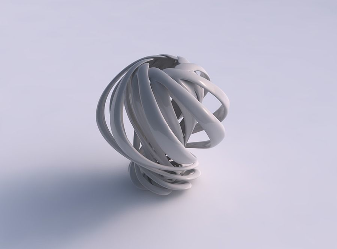 Vase double twisted medium with wide collapsed top and squeezed mid section squeezed