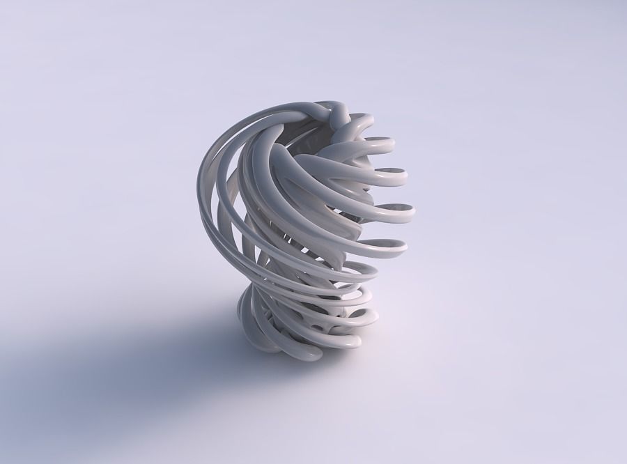 Vase double twisted small with wide collapsed top and squeeze... 3D print model_0