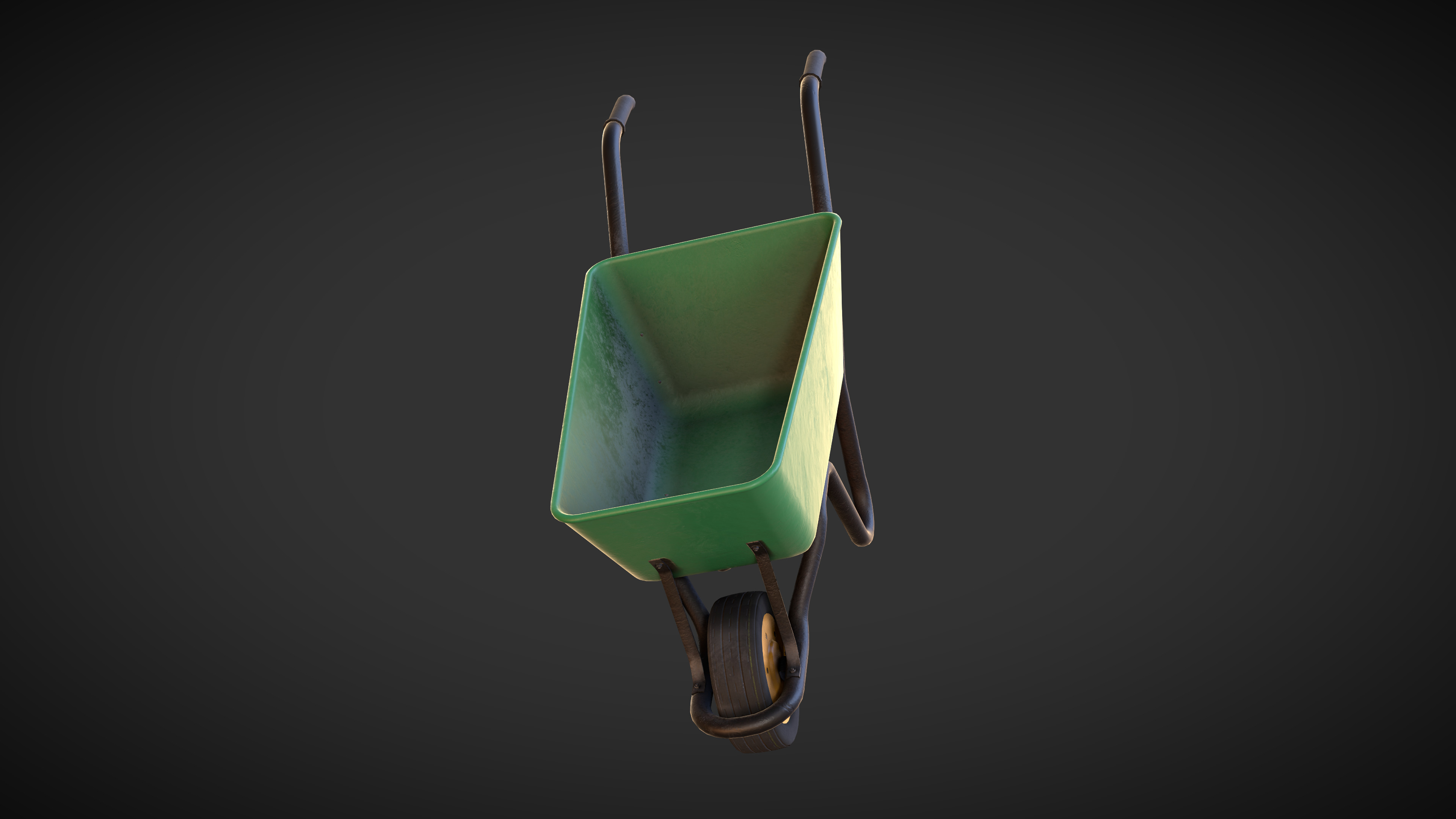 Wheelbarrow Low-poly 3D model_4