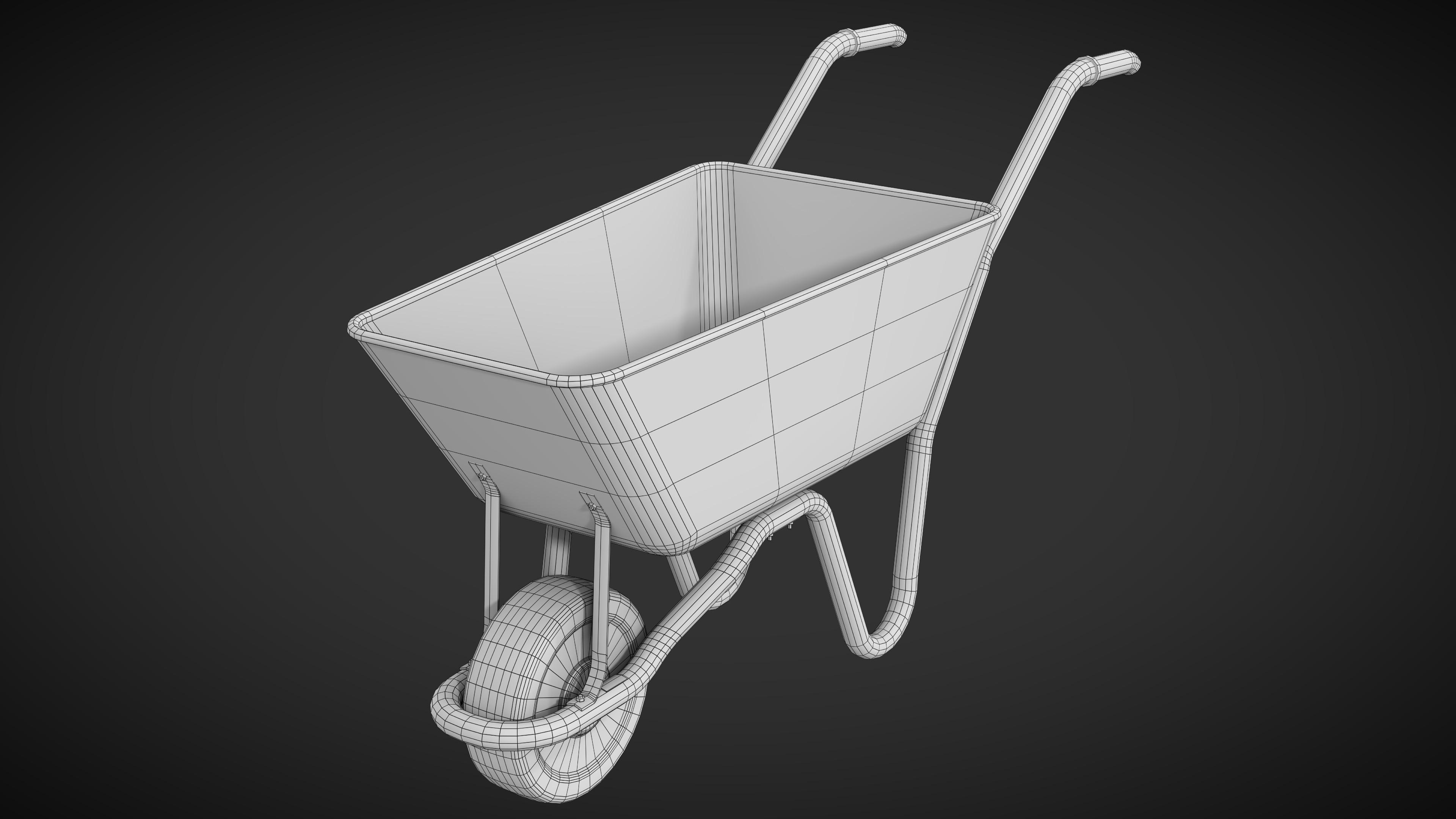 Wheelbarrow Low-poly 3D model_7