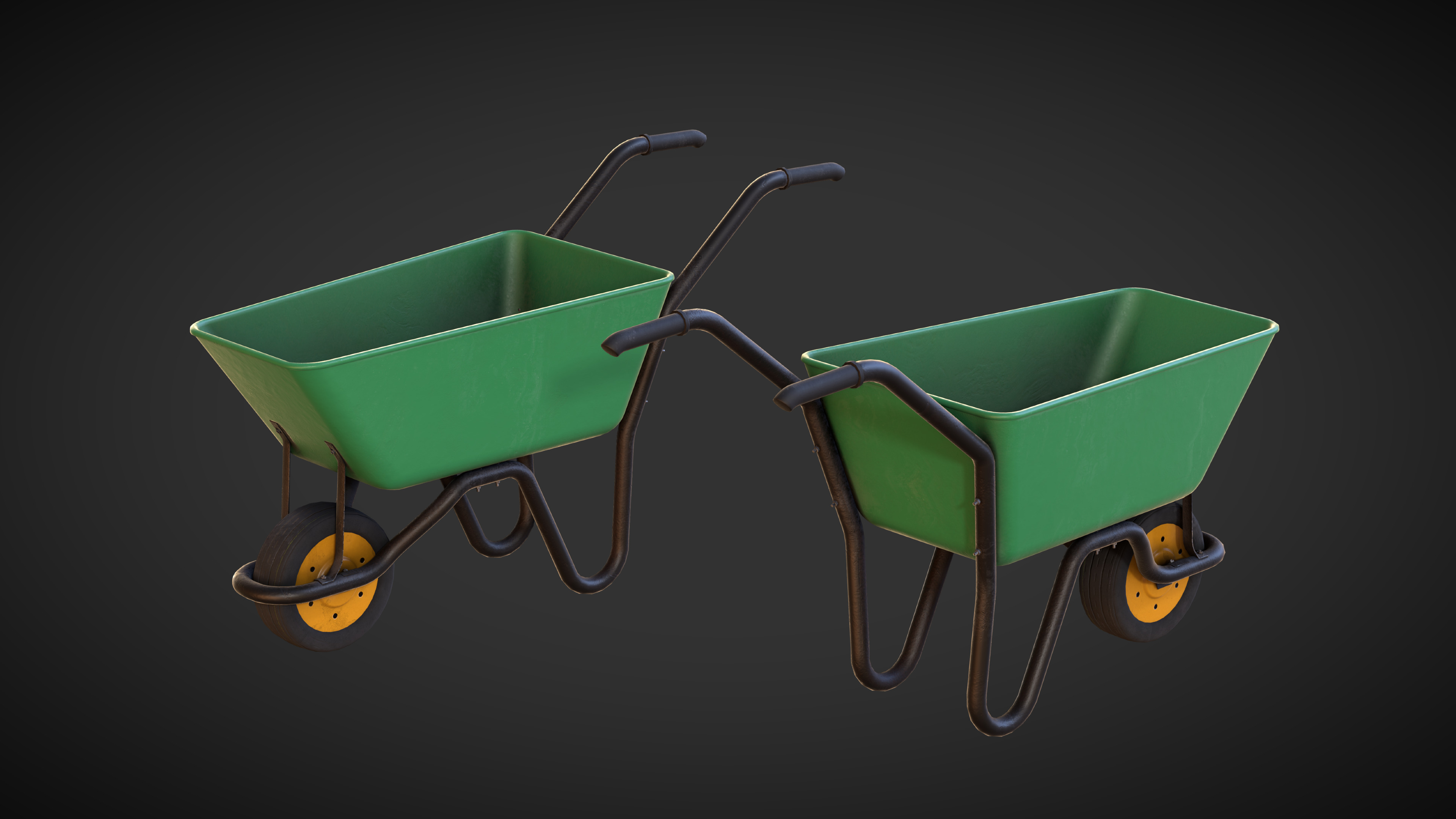 Wheelbarrow Low-poly 3D model_5