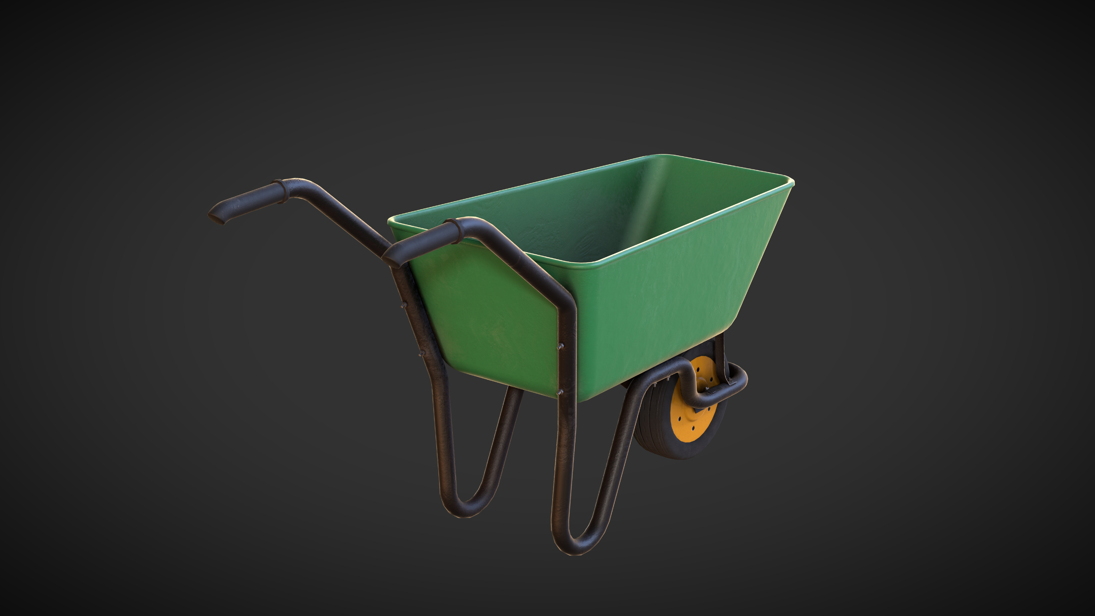 Wheelbarrow Low-poly 3D model_2