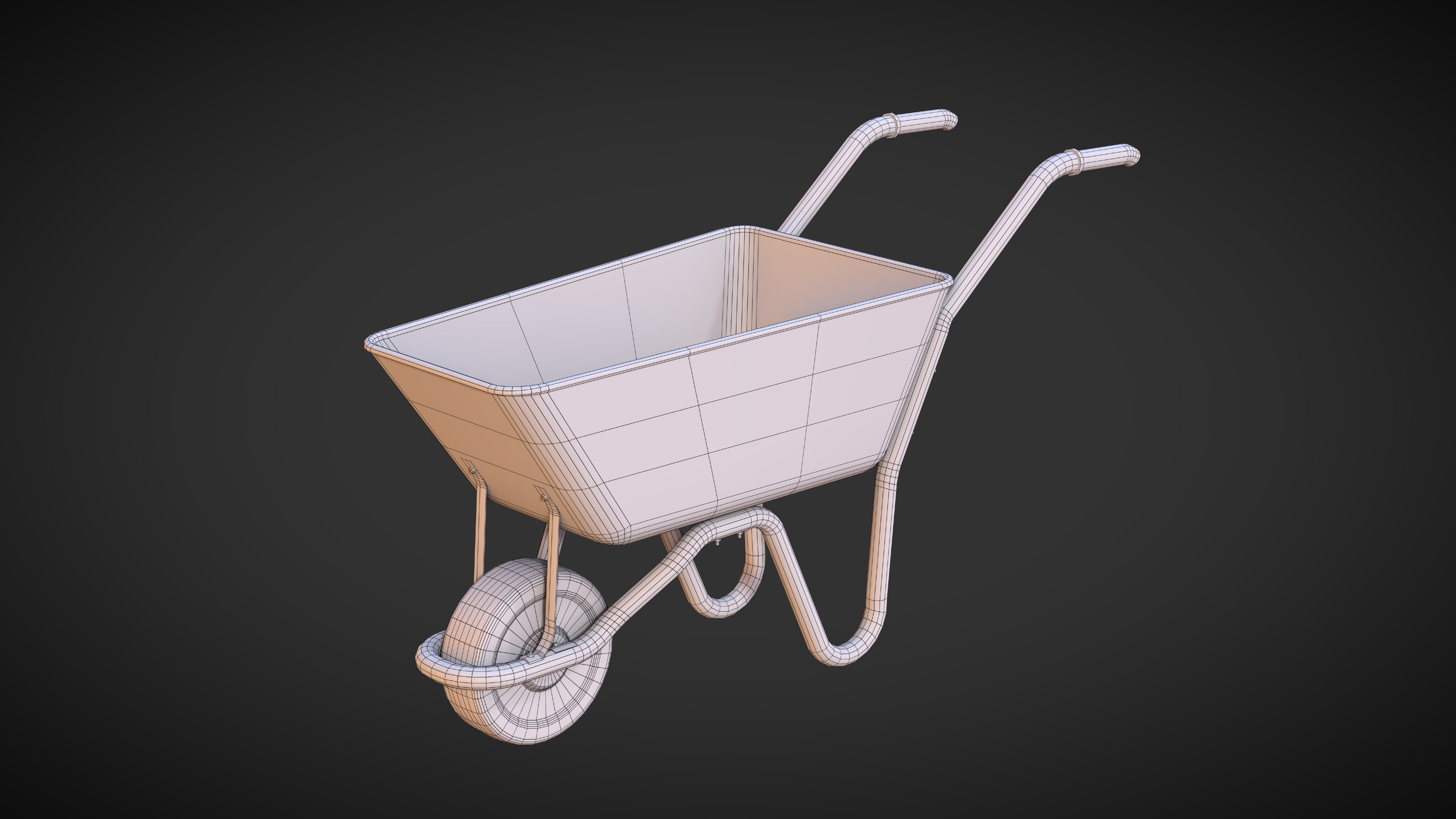 Wheelbarrow Low-poly 3D model_6