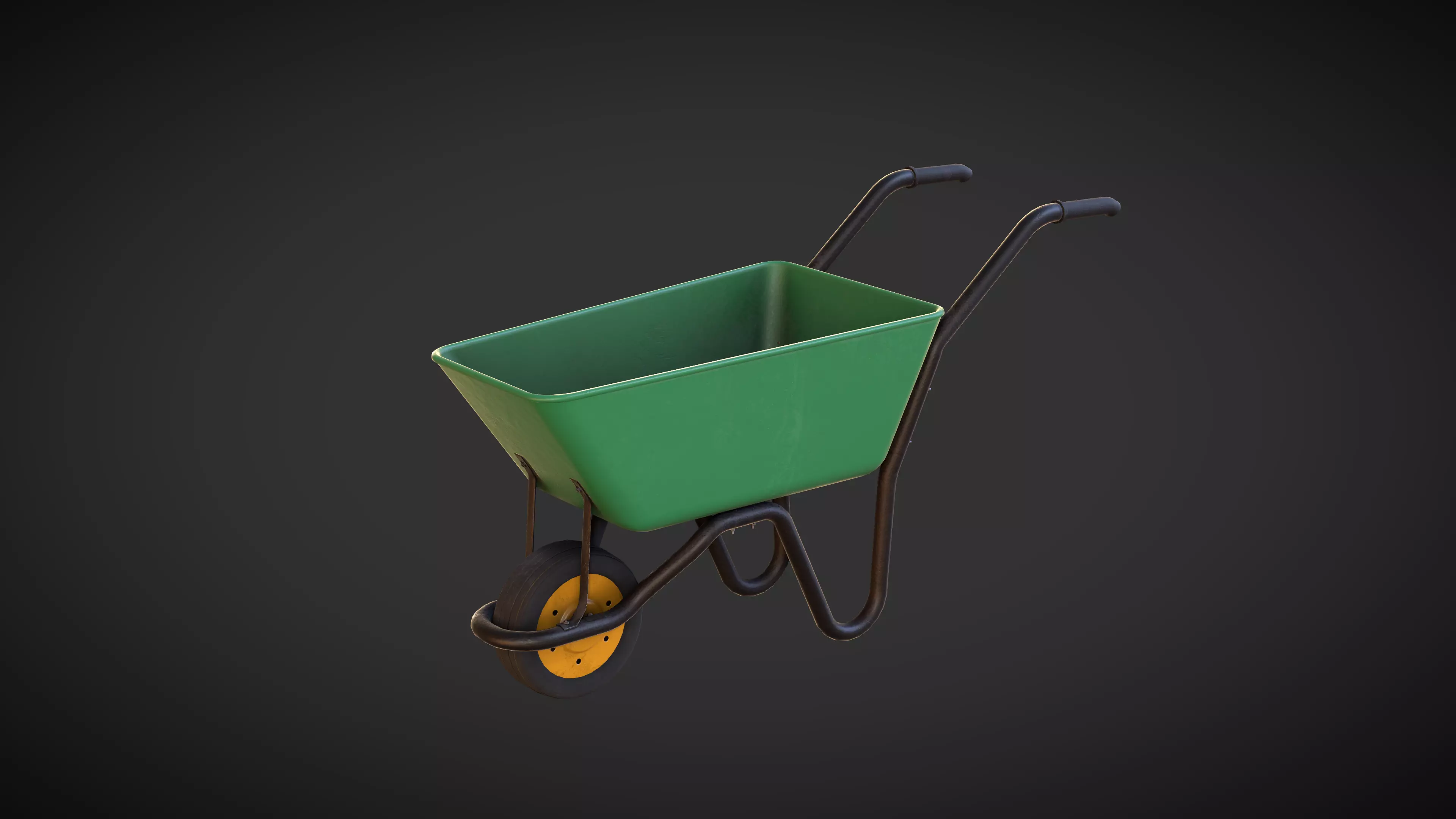 Wheelbarrow Low-poly 3D model_0