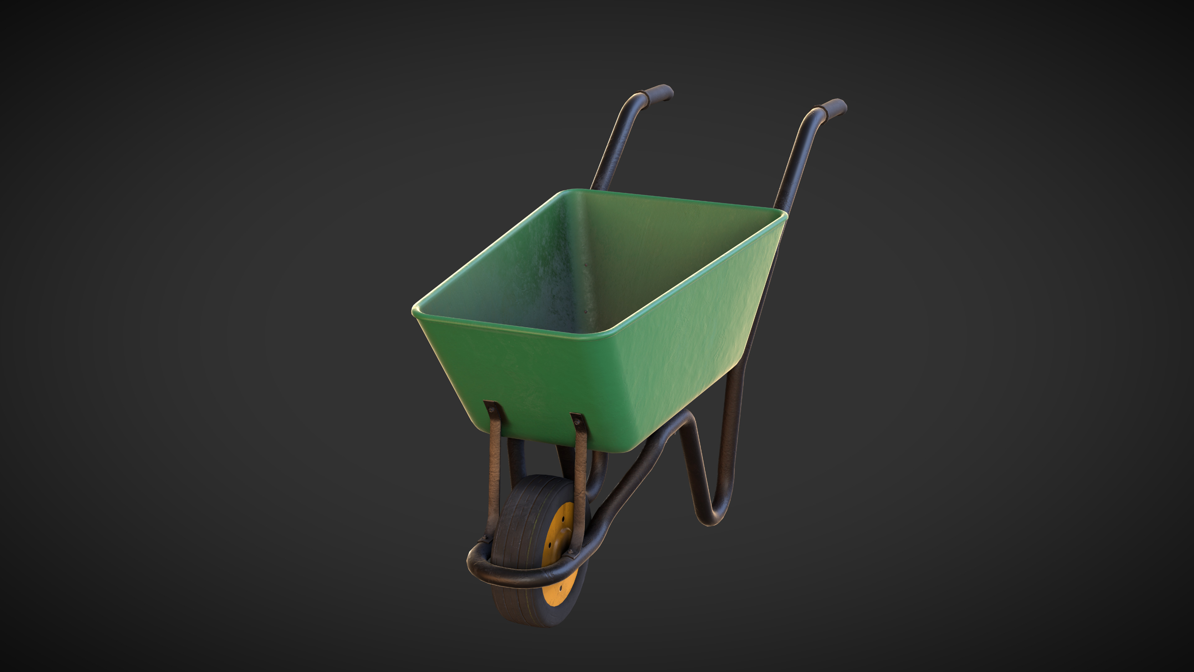 Wheelbarrow Low-poly 3D model_1