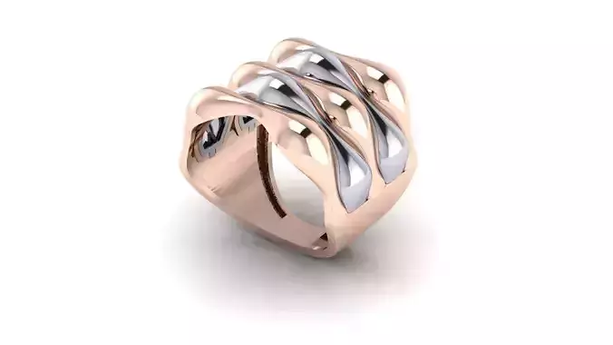women multi-piese gold ring