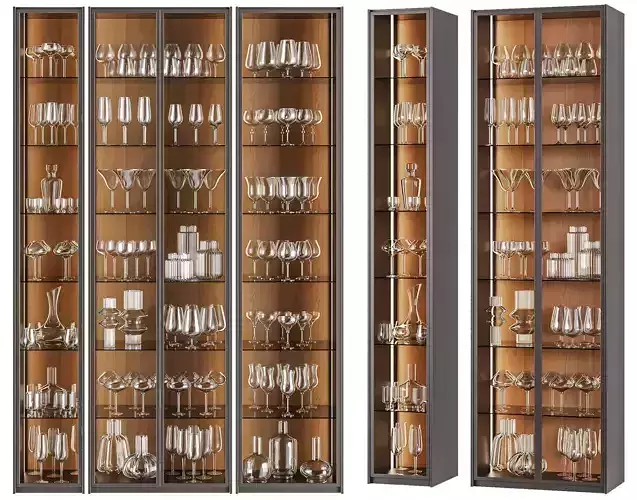  Luxury Glassware Cabinet Set 01