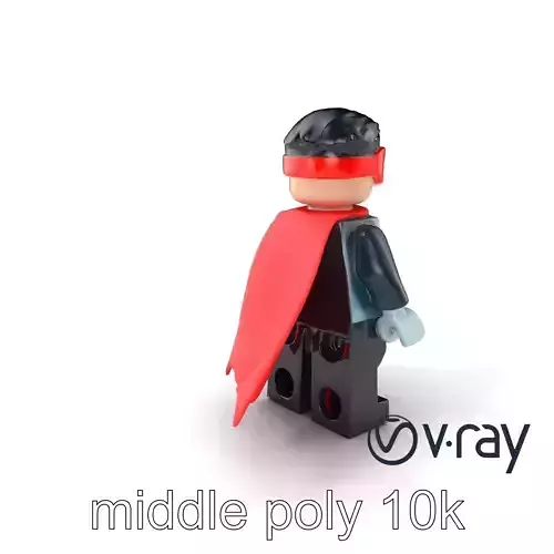Superhero Minifigure with Cape and Mask Model Pack
