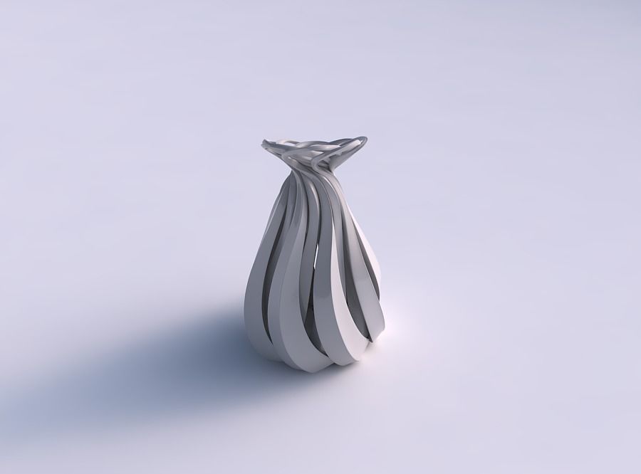 Vase double twiste with sharp edges and squeezed top part ecc... 3D print model_0