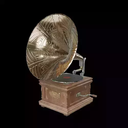 Antique Gramophone 3D Model 