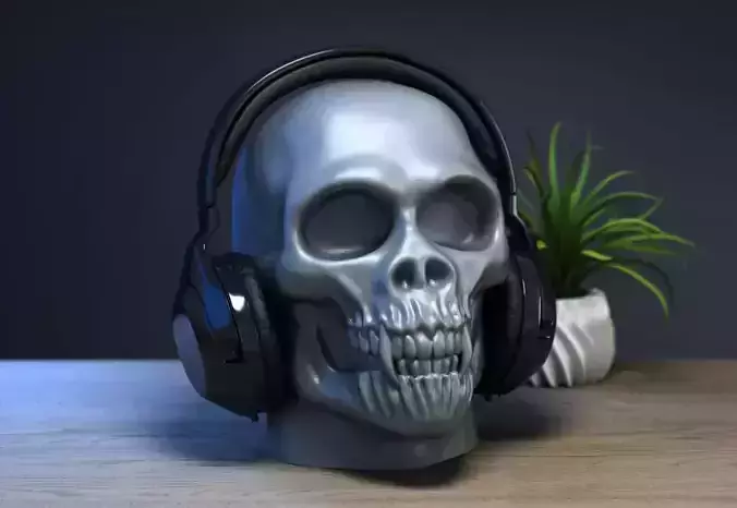 Skull gorilla headphone Stand 3D print model