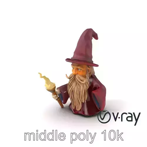 Wizard Character with Magic Staff model pack