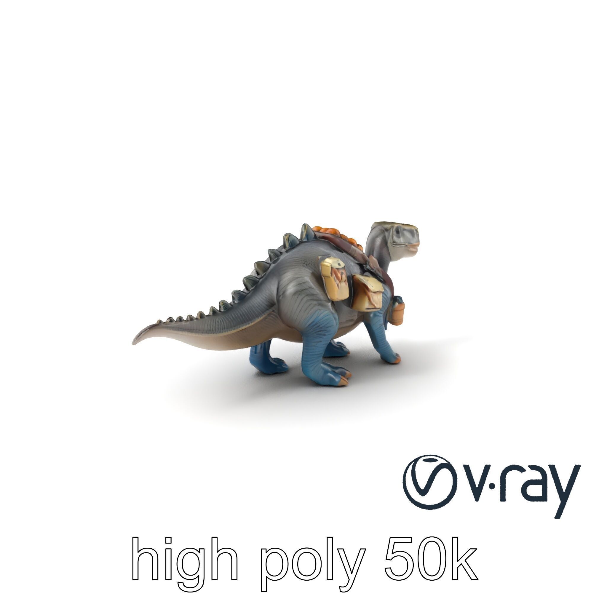 Dinosaur Explorer with Safari Gear model pack Low-poly 3D model_7