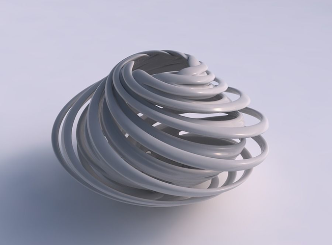 Vase double twisted small with collapsed top twisted and squeezed